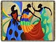 Dancer's In Black Skin Tapestry Throw Blanket