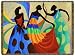 Dancer's In Black Skin Tapestry Throw Blanket