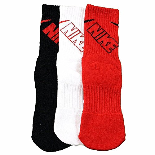 Nike Boy's 3-Pair Red Assorted Performance Crew Socks