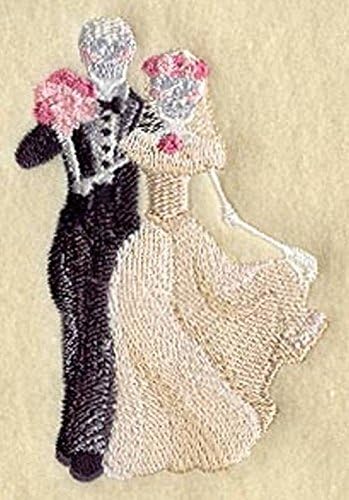 Bride &amp; Groom Skeleton Embroidered Hand Towel