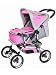 KDW02rosa/grau Kombi Kinderwagen mit Tragetasche und Wickeltasche