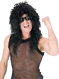 Headbanger Black Wig Heavy Metal 1980 Hair Band