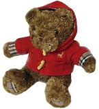 Holiday Honey Brown Teddy Bear Plush Stuffed Animal Toy with Red Fleece Jacket - 8.5 Inches Sitting
