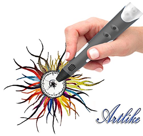 Artlike 2016 Newest Art & Crafts Drawing 3D Printing Pen for Doodling and Drawing Art Making Toy for Kids with 3 Loops of ABS Filament(Grey)
