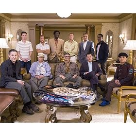 GEORGE CLOONEY AS DANNY OCEAN, BRAD PITT AS RUSTY RYAN, BERNIE MAC AS FRANK CATTON, CASEY AFFLECK AS VIRGIL MALLOY, SCOTT CAAN AS TURK MALLOY, ELLIOTT GOULD AS REUBEN TISHKOFF, SHAOBO QIN AS YEN, DON CHEADLE AS BASHER TARR FROM OCEAN'S THIRTEEN #1 - Photo cin�matographique en couleur - STANDARD - 25x20cm