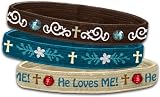 Bracelet-Stretch Bangle-He Loves Me (Set Of 3)
