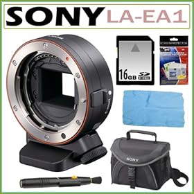 Sony LAEA1 Alpha Mount Adaptor for Sony NEX Cameras + 16GB Accessory Kit