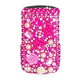 Luxury Pink Flowers With Full Rhinestones Hard Protector Case Cover For Bla ....