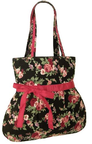 EyeCatchBags - Anise Canvas Multicoloured HandBag Black Floral