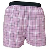 Lavender and White Tartan Plaid Check Cotton Flannel Plaid check boxers boxer shorts available in 5 adult sizes exposed waist false fly