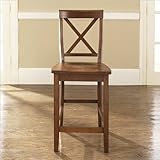 Crosley Furniture Counter Height X-Back Bar Stool in Cherry Finish