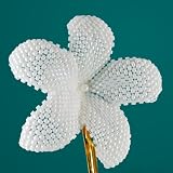 Hawaiian Plumeria flower - bright pearly white - beaded bridal flower (gold bobby pin)