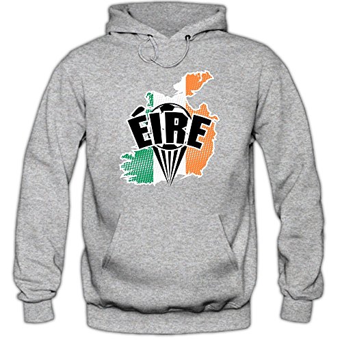 Irland EM 2016 #1 Hoody | Fußball | Herren | Éire | Trikot | Nationalmannschaft, Farbe:Graumeliert (Greymelange F421);Größe:S