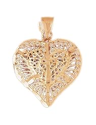 Dazzlers Solid 14k Gold 3D Filigree Heart Charm Pendant Available in three colors from jewelsberry (weights: 6 grams only)