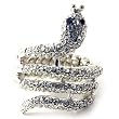 Silvertone Crystal Snake Stretch Fashion Ring