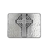 Pounded Steel Celtic Cross Pewter Belt Buckle