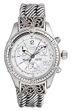 Lois Hill Women's 9064-3101-01 Sterling Silver Sport Chronograph White Face Watch