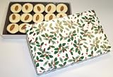 Scott's Cakes 1 lb. White Chocolate Almond Clusters in a Holly Box