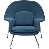 Lexington Modern Eero Saarinen Style Womb Chair and Ottoman Set, Blue Tweed Reviews Lexington Modern Eero Saarinen Style Womb Chair and Ottoman Set, Blue Tweed Reviews