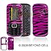 LG Rumor2 LX265 Cell Phone Hot Pink/Black Zebra Design Protective Case Faceplate Cover