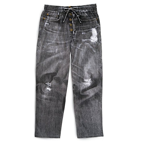 Collections Etc Men's Faux Dark Denim Drawstring Lounge Pant