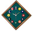 12in Diamond Billiard Clock Mahogany & Dark Green Mali Felt