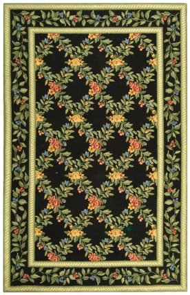 Safavieh HK60B Chelsea Collection Hand-Hooked Wool Round Area Rug, 8-Feet Round, Black
