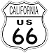 American Shop - Metall-Schild Route 66 California