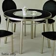 Round Dining Table with Glass Top in Silver Finish