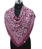 IBA Pure Silk Scarves Pink Floral Scarf Stole Women Wrap Hijab 40 X 40 inches