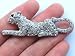 Crystal Rhinestone Jaguar Panther Animal Crouching Fashion Pin Brooch Pendant