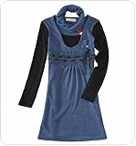 「ニットワンピース 服 レディース タートル レトロ ニットワンピース ブルー 青」の画像