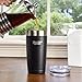 Healthy Human Stainless Steel Tumbler with Straw & Lid | Splash Proof Insulated Travel Cup | Eco-Friendly Coffee Tumblers | Water Cups with Straws Cleaner and Splash Proof Lids (20oz, Pure Black)