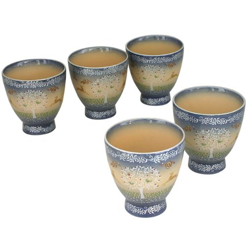 有田焼 ラ・ガーデン コップ揃(湯呑み5客セット)