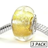 Coastal Collection Silver Glass Beads (3 Pack) - Summers Day (Pandora and Chamilia Compatible)