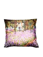 Tele d'autore by MANIFATTURE COTONIERE Cojín Monet- Il Giardino Dell'Artista (Lila/Oliva)