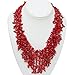 Mesmerizing 18 Inch Semi Precious Red Coral Chips Strand Statement Necklace 18