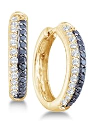 0.70 cttw. Diamond Earrings Fashion Hoops 14K White Gold
