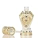 H&D Xmas Gift Vintage Refillable Empty Cut Crystal Metal Perfume Bottle Scented Fragrance Container Travel Size 9ml