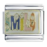 Flower Power Smile Italian Charms Bracelet Link