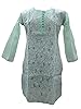 Womans Indian Kurta Indian Tunic Chicken Embroidered Cotton Kurti Caftan Medium