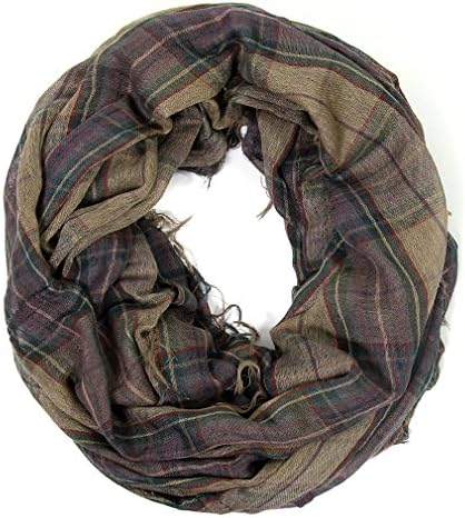 Scarfand's Mixed Infinity Brick Scarf (Tartan Tan)