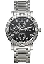 Bulova Diamond Steel Black Mens Watch 96D000
