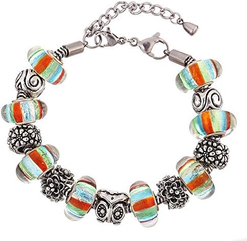 Nice Buckeye Sweet Candy Shape Rainbow Lobster Clasp Stainless-steel Wrap Bracelet
