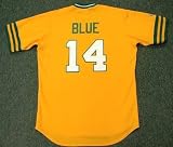 VIDA BLUE Oakland Athletics 1973 Majestic Cooperstown Throwback Baseball Jersey, MEDIUM