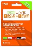 Xbox Live 3 month Gold Membership + 1 bonus month [Online Game Code]