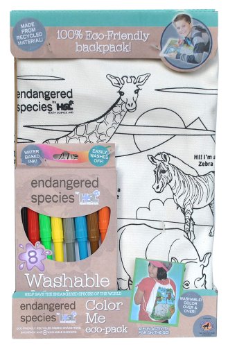 Endangered Species by Sud Smart Color Me Eco-Pack Activity Back Pack, Safari