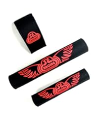 Sports: SE Racing Bikes Retro BMX Padset Black Red 3 Piece Set - SE Bikes