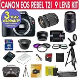Canon Rebel T2i 18 MP Digital SLR Camera with Tamron 28-80mm Zoom Lens + Tamron 75-300mm Zoom Lens + 500mm Mirror Lens + .40x Superwide Angle Fisheye Lens + 2x Telephoto Lens + +1,+2,+4,+10 Close Up Macro Kit + UV Filter + PL Filter + FLD Filter + 8 GIG Memory Card + 50 Tripod + Camera System Bag + Extra Battery + 6 Piece Starter Kit + 3 Year Celltime Warranty Repair Package