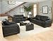 2 PCs Contemporary Black Leather Match Sofa and Loveseat Set